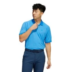 Adidas Moss Stitch Polo Golf Shirt -Pin High Golf HE2895 APP on model standard white