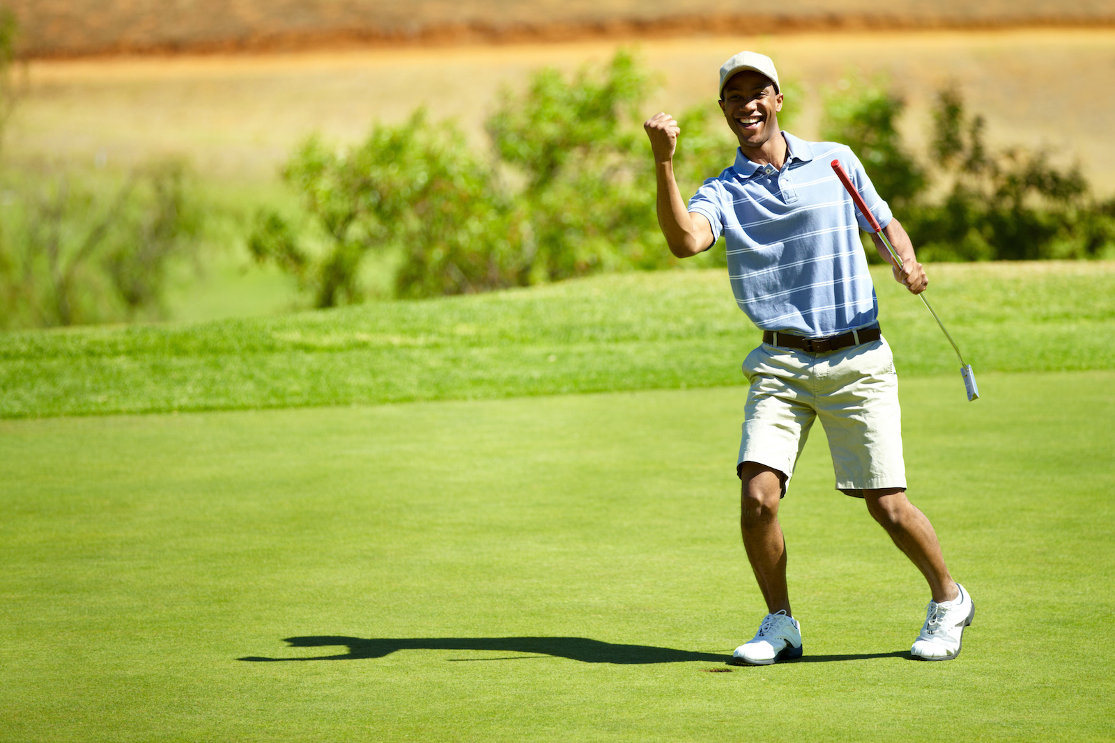 Pin High Golf -Pin High Golf what eagle full length shot golfer celebrating great shot
